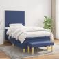 Preview: ARDEBO.de - Boxspringbett mit Matratze Blau 100x200 cm Stoff