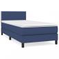 Preview: Boxspringbett mit Matratze Blau 100x200 cm Stoff