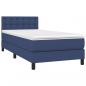 Preview: Boxspringbett mit Matratze Blau 100x200 cm Stoff