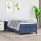 Preview: ARDEBO.de - Boxspringbett mit Matratze Blau 100x200 cm Stoff