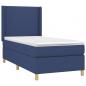 Preview: Boxspringbett mit Matratze Blau 100x200 cm Stoff