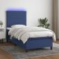 Preview: ARDEBO.de - Boxspringbett mit Matratze & LED Blau 100x200 cm Stoff