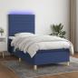 Preview: ARDEBO.de - Boxspringbett mit Matratze & LED Blau 100x200 cm Stoff