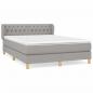 Preview: Boxspringbett mit Matratze Hellgrau 140x190 cm Stoff