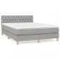 Preview: Boxspringbett mit Matratze Hellgrau 140x190 cm Stoff