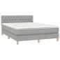 Preview: Boxspringbett mit Matratze Hellgrau 140x190 cm Stoff