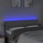 Preview: LED Kopfteil Hellgrau 144x7x78/88 cm Stoff