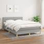 Preview: ARDEBO.de - Boxspringbett mit Matratze Hellgrau 140x200 cm Stoff