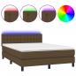 Preview: Boxspringbett mit Matratze & LED Dunkelbraun 140x190 cm Stoff