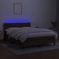 Preview: Boxspringbett mit Matratze & LED Dunkelbraun 140x190 cm Stoff