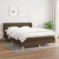 Preview: ARDEBO.de - Boxspringbett mit Matratze Dunkelbraun 140x200 cm Stoff