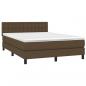 Preview: Boxspringbett mit Matratze & LED Dunkelbraun 140x200 cm Stoff