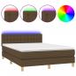 Preview: Boxspringbett mit Matratze & LED Dunkelbraun 140x200 cm Stoff