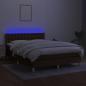 Preview: Boxspringbett mit Matratze & LED Dunkelbraun 140x190 cm Stoff