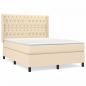 Preview: Boxspringbett mit Matratze Creme 140x200 cm Stoff