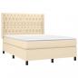 Preview: Boxspringbett mit Matratze Creme 140x200 cm Stoff