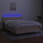 Preview: Boxspringbett mit Matratze & LED Creme 140x200 cm Stoff