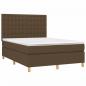 Preview: Boxspringbett mit Matratze & LED Dunkelbraun 140x190 cm Stoff