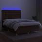 Preview: Boxspringbett mit Matratze & LED Dunkelbraun 140x190 cm Stoff