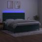 Preview: Boxspringbett mit Matratze & LED Dunkelgrün 200x200 cm Samt