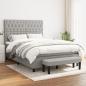 Preview: ARDEBO.de - Boxspringbett mit Matratze Hellgrau 140x190 cm Stoff