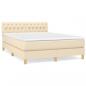 Preview: Boxspringbett mit Matratze Creme 140x200 cm Stoff