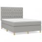 Preview: Boxspringbett mit Matratze Hellgrau 140x190 cm Stoff