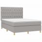 Preview: Boxspringbett mit Matratze Hellgrau 140x190 cm Stoff