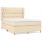 Preview: Boxspringbett mit Matratze Creme 140x200 cm Stoff