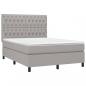 Preview: Boxspringbett mit Matratze & LED Hellgrau 140x190 cm Stoff