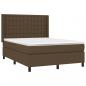 Preview: Boxspringbett mit Matratze & LED Dunkelbraun 140x200 cm Stoff