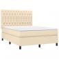 Preview: Boxspringbett mit Matratze Creme 140x200 cm Stoff