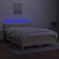 Preview: Boxspringbett mit Matratze & LED Creme 140x200 cm Stoff