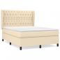 Preview: Boxspringbett mit Matratze Creme 140x200 cm Stoff