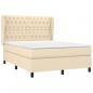 Preview: Boxspringbett mit Matratze Creme 140x200 cm Stoff