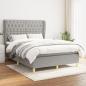 Preview: ARDEBO.de - Boxspringbett mit Matratze Hellgrau 140x190 cm Stoff