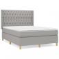 Preview: Boxspringbett mit Matratze Hellgrau 140x200 cm Stoff