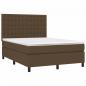 Preview: Boxspringbett mit Matratze & LED Dunkelbraun 140x200 cm Stoff