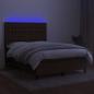 Preview: Boxspringbett mit Matratze & LED Dunkelbraun 140x200 cm Stoff