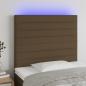 Preview: ARDEBO.de - LED Kopfteil Dunkelbraun 100x5x118/128 cm Stoff