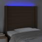 Preview: LED Kopfteil Dunkelbraun 103x16x118/128 cm Stoff