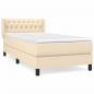 Preview: Boxspringbett mit Matratze Creme 90x200 cm Stoff