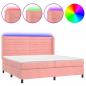 Preview: Boxspringbett mit Matratze & LED Rosa 200x200 cm Samt