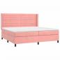 Preview: Boxspringbett mit Matratze & LED Rosa 200x200 cm Samt