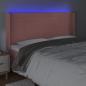 Preview: LED Kopfteil Rosa 203x16x118/128 cm Samt