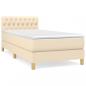 Preview: Boxspringbett mit Matratze Creme 90x200 cm Stoff