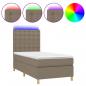 Preview: Boxspringbett mit Matratze & LED Taupe 100x200 cm Stoff