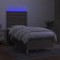 Preview: Boxspringbett mit Matratze & LED Taupe 100x200 cm Stoff