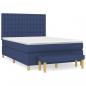 Preview: Boxspringbett mit Matratze Blau 140x200 cm Stoff