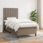 Preview: ARDEBO.de - Boxspringbett mit Matratze Taupe 100x200 cm Stoff